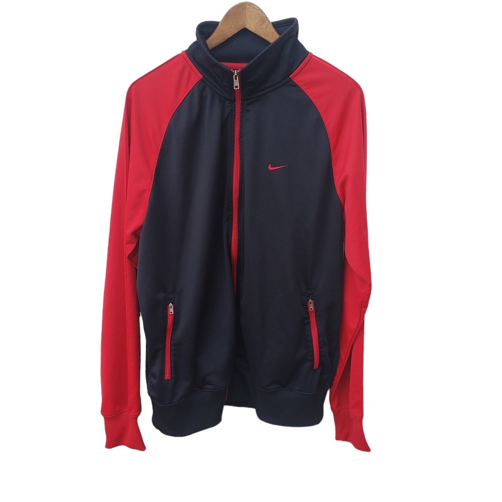 Nike Sweater Red Black Mens XL Full Zip Outdoor Athletic Department Jacket